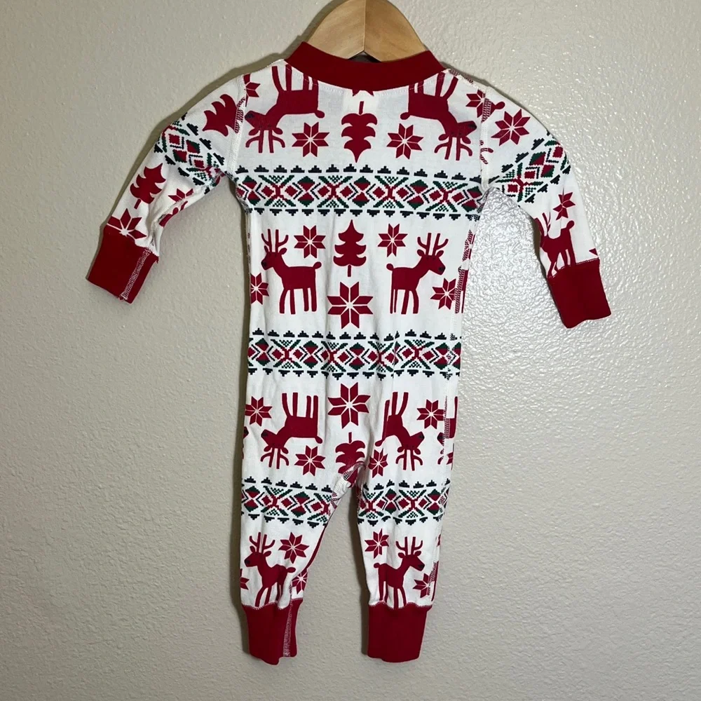 Hanna Andersson Red White Organic Cotton Holiday One Piece Pajama
